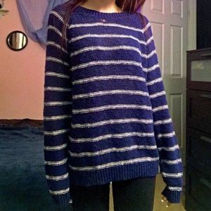 Blue and White Striped Forever 21 Knit Sweater